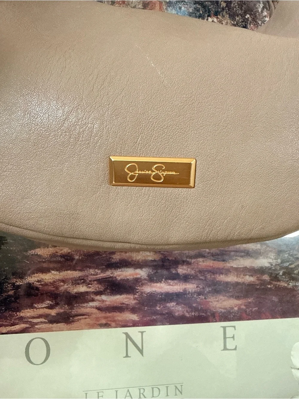 Excellent Pre-loved Condition- HoboTaupe Shoulder Hobo Bag with Decorative Charm